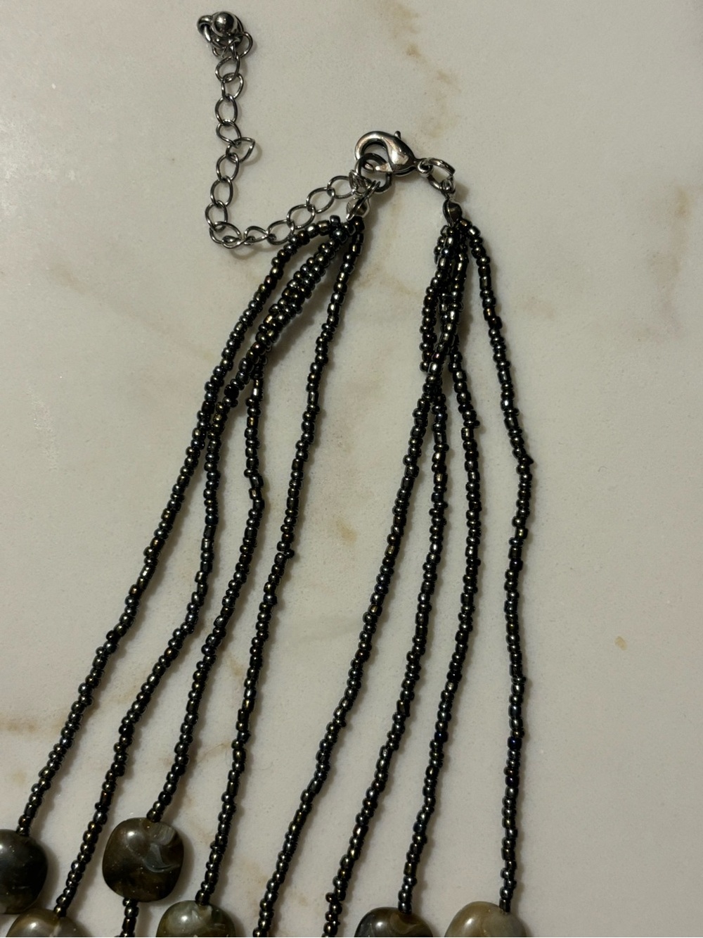 Multi-Strand Neutral Beaded Necklace - Picture 6 of 6